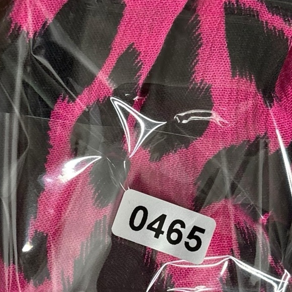 Umgee Oversized Boho Fringe Fuchsia Animal Print Tie Waist Wrap - Picture 11 of 11